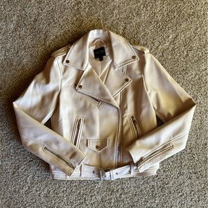 Truth Women's Cream Leather Jacket